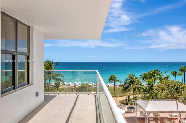 balcony with a water view