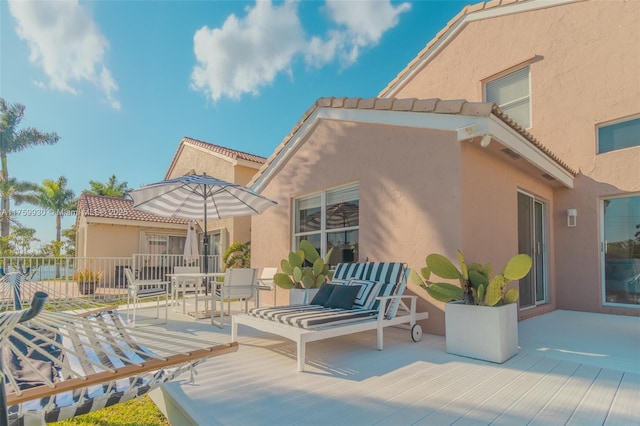 view of patio featuring a deck