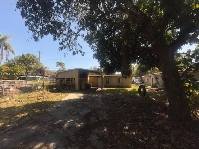 view of yard with fence