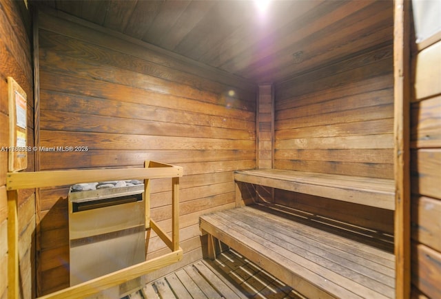 view of sauna