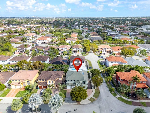 drone / aerial view with a residential view