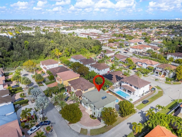 drone / aerial view with a residential view