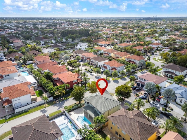 bird's eye view with a residential view