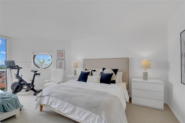 bedroom featuring baseboards and carpet floors