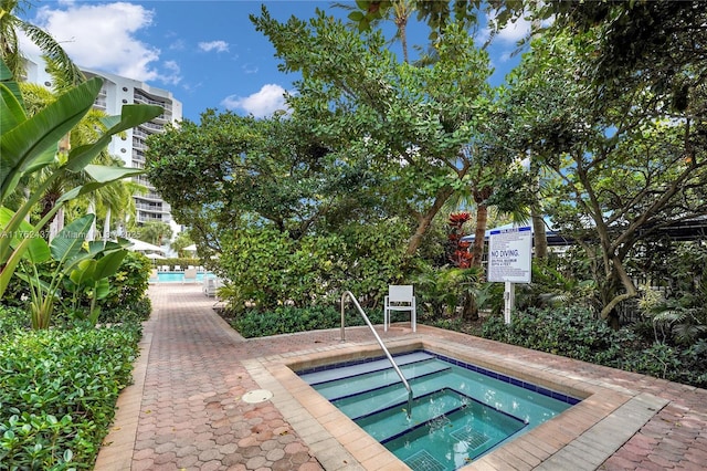 view of swimming pool with a pool and a community hot tub