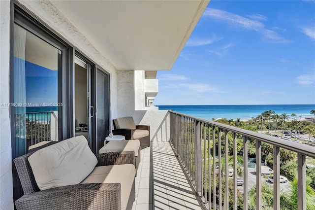 balcony with a water view