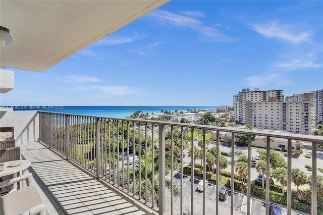 balcony with a water view