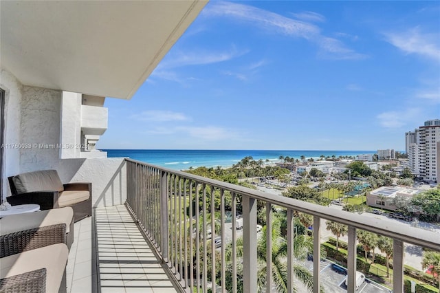 balcony with a water view