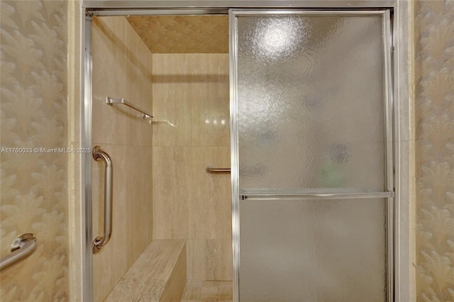 full bathroom with a stall shower