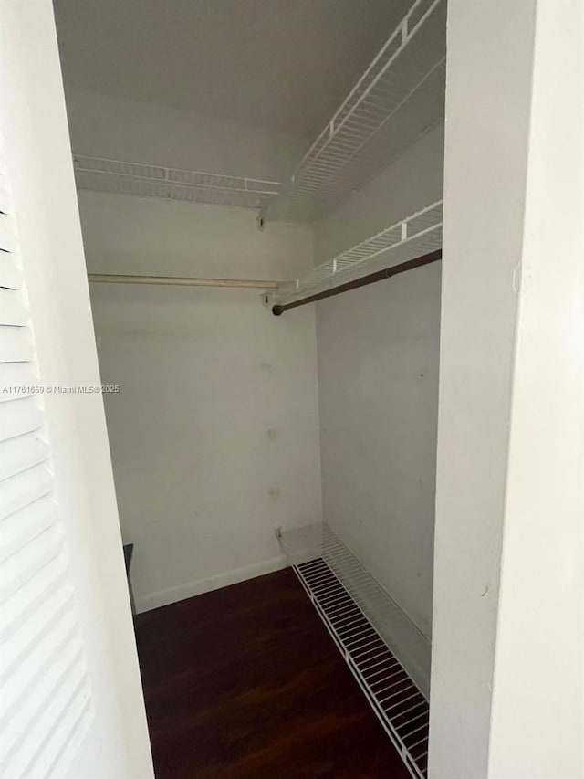 spacious closet with wood finished floors