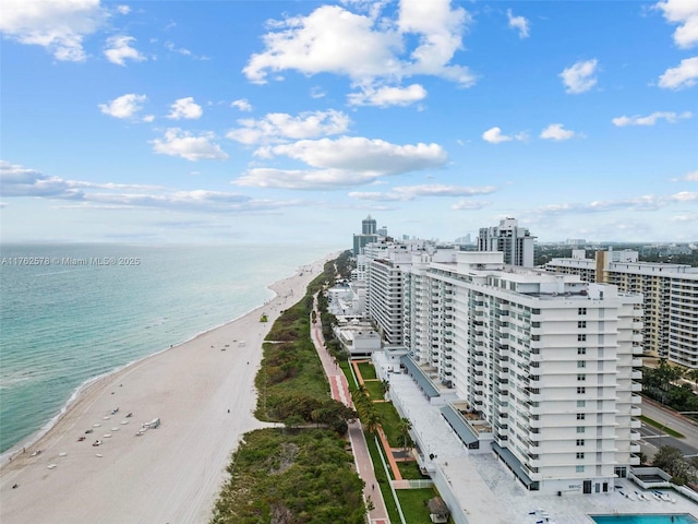 5601 Collins Ave Unit 1604, Miami Beach, FL 33140 - bird's eye view featuring a view of city, a beach view, and a water view