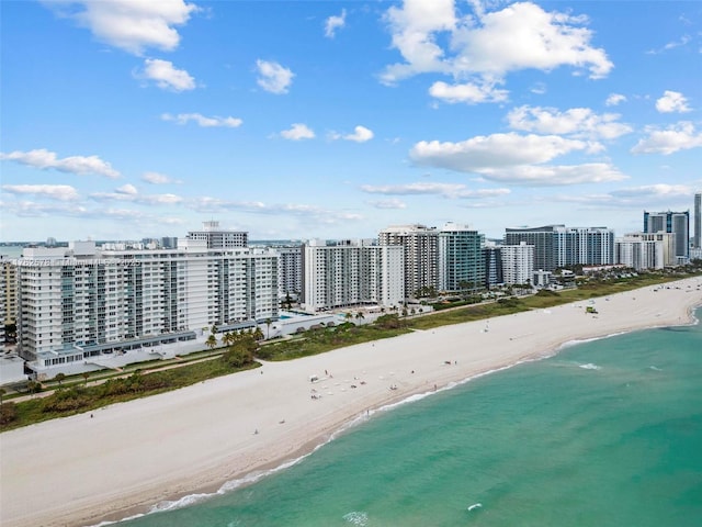 5601 Collins Ave Unit 1604, Miami Beach, FL 33140 - bird's eye view with a city view, a view of the beach, and a water view
