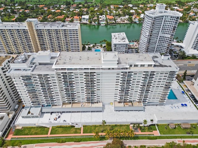 5601 Collins Ave Unit 1604, Miami Beach, FL 33140 - aerial view featuring a city view and a water view