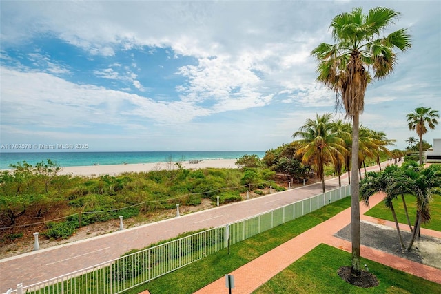 5601 Collins Ave Unit 1604, Miami Beach, FL 33140 - view of water feature with a beach view and fence