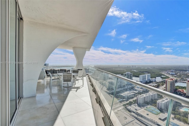 balcony with a view of city