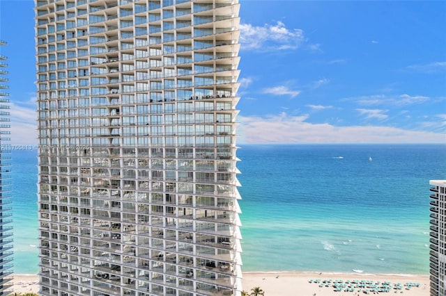 water view with a view of the beach