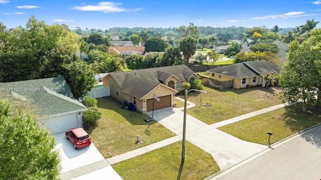 bird's eye view with a residential view