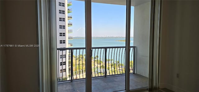 balcony with a water view