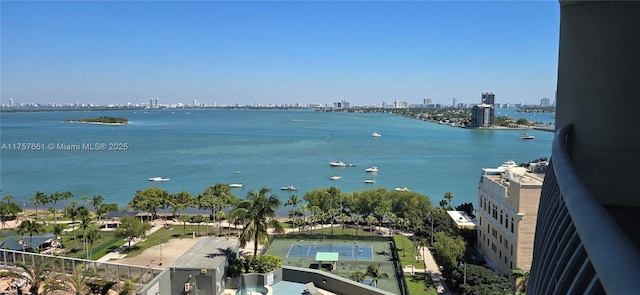 property view of water with a view of city