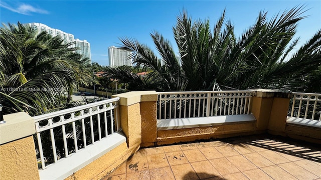 balcony with a city view