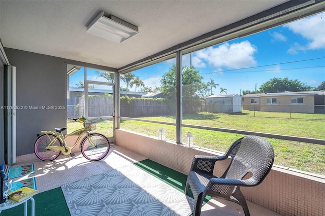 view of sunroom