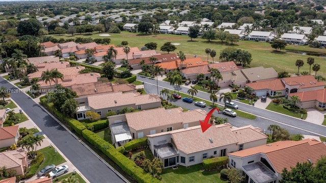 bird's eye view with a residential view