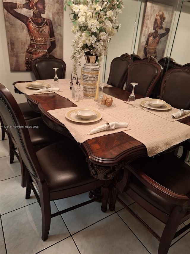 view of tiled dining room