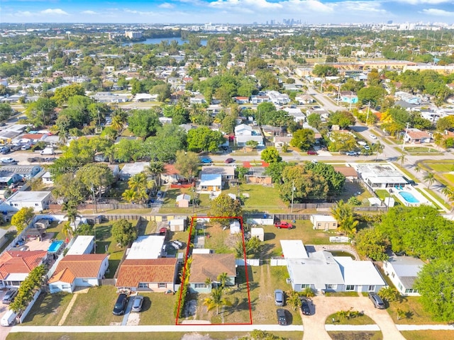 aerial view featuring a residential view