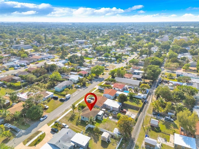 aerial view with a residential view