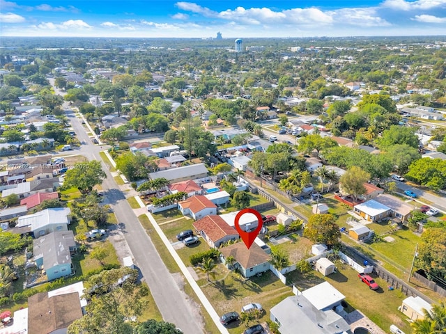 aerial view with a residential view