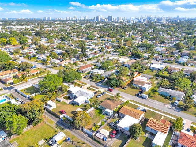 drone / aerial view featuring a view of city