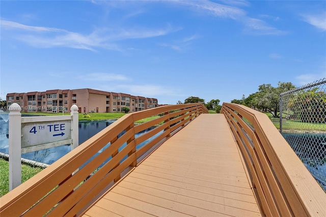 view of dock area