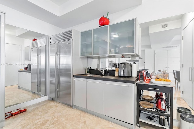 18201 Collins Ave Unit 4404, Sunny Isles Beach, FL 33160 - bar with stainless steel built in refrigerator
