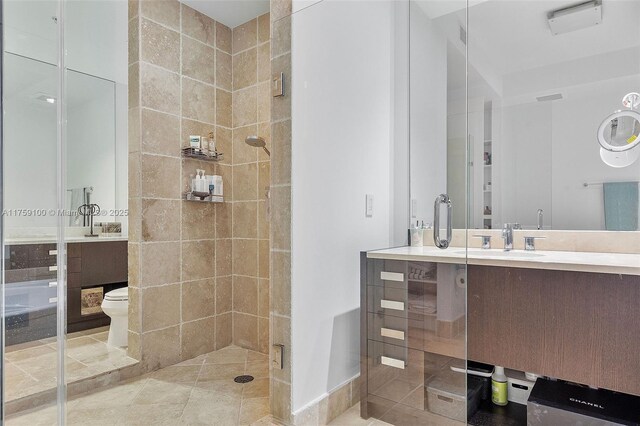 18201 Collins Ave Unit 4404, Sunny Isles Beach, FL 33160 - bathroom featuring vanity and a tile shower