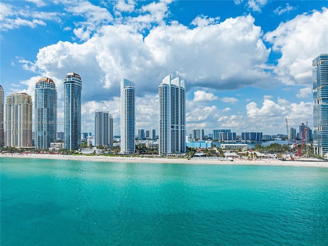 property view of water with a view of city