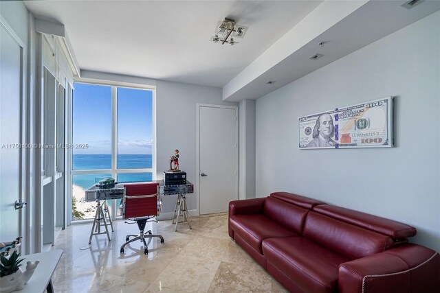 18201 Collins Ave Unit 4404, Sunny Isles Beach, FL 33160 - home office with a water view and expansive windows