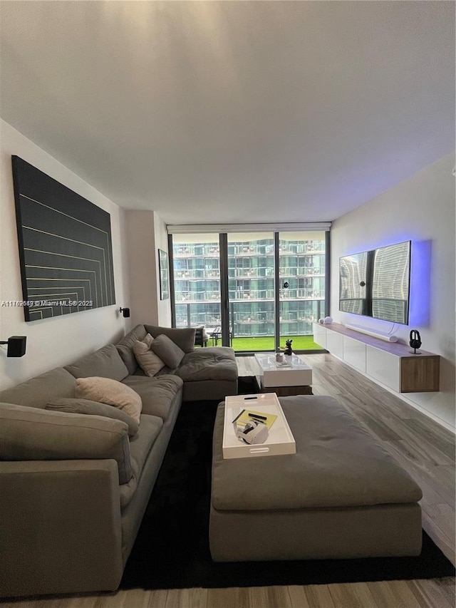 living area featuring wood finished floors