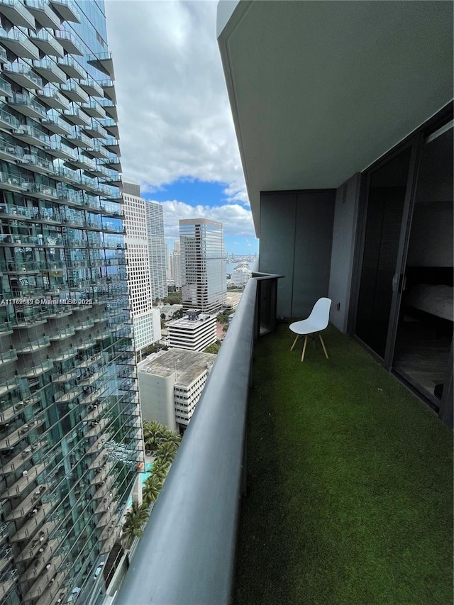 balcony with a city view