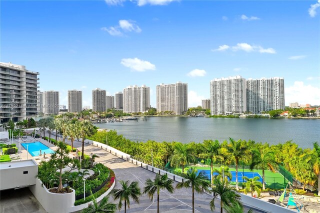 5500 Island Estates Dr Unit 604, Aventura, FL 33160 - water view with a view of city