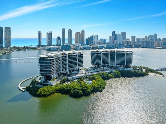5500 Island Estates Dr Unit 604, Aventura, FL 33160 - bird's eye view with a view of city and a water view