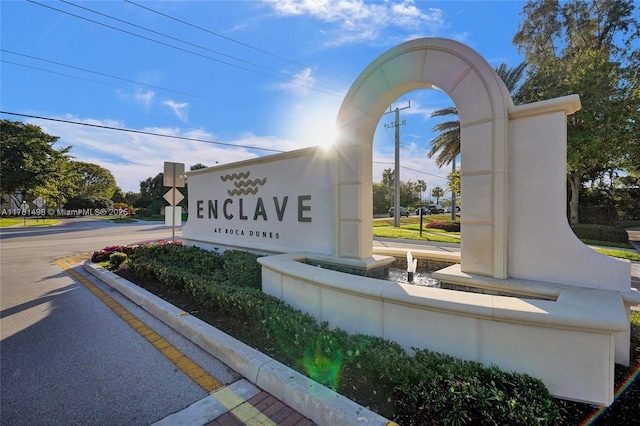 view of community sign