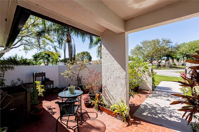 view of patio featuring a fenced backyard