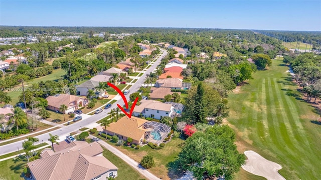 aerial view with a residential view