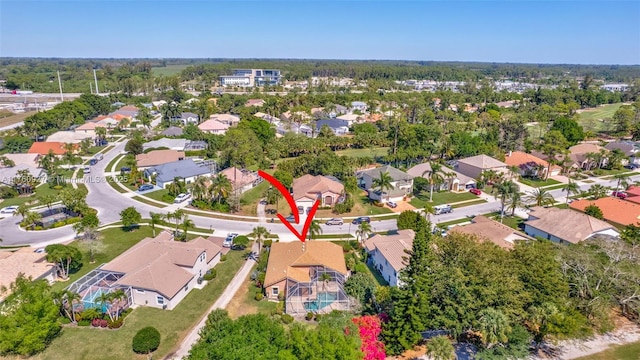 drone / aerial view featuring a residential view