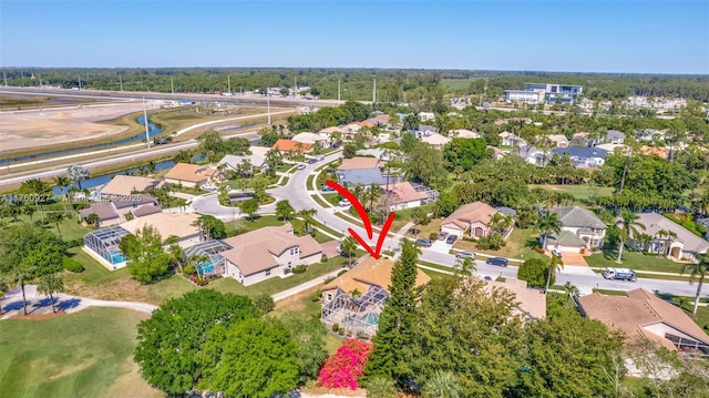 bird's eye view with a residential view