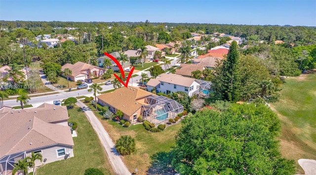 aerial view featuring a residential view