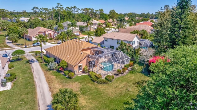 bird's eye view with a residential view