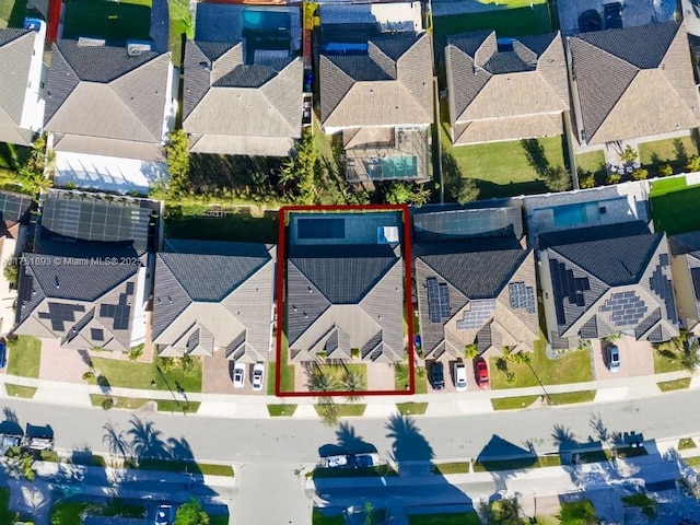 aerial view featuring a residential view