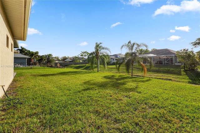 view of yard with fence