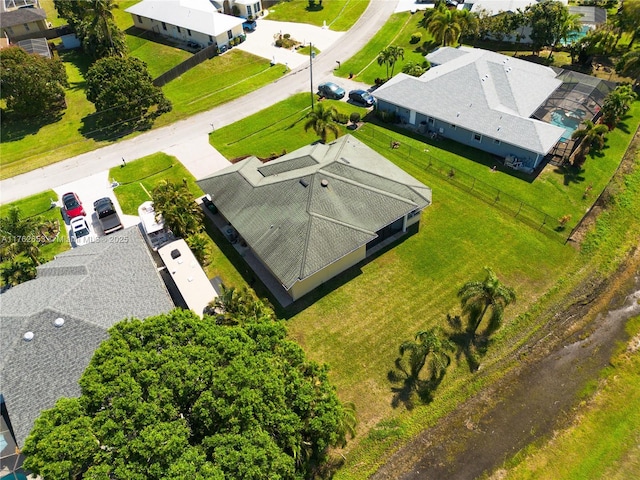 drone / aerial view with a residential view